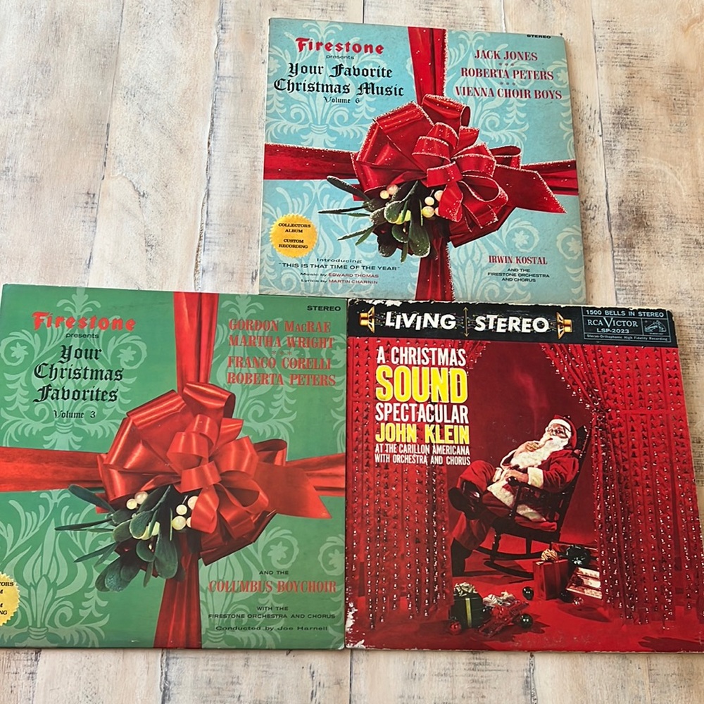 Vintage Santa Christmas Records